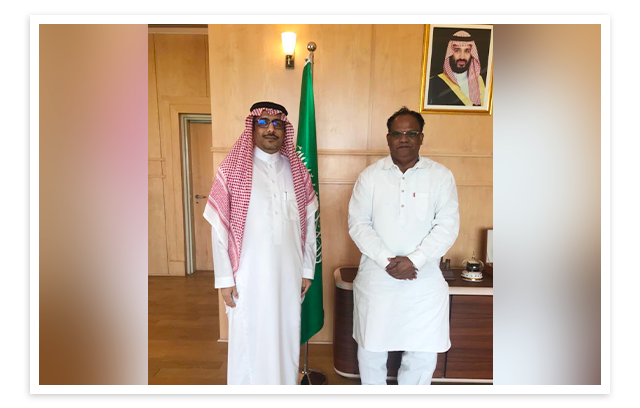 H.E charge d’affairs, Mr. Majed Alotaibi received Hon’ble Minister of state for Minority Affairs Mr. John Barla.